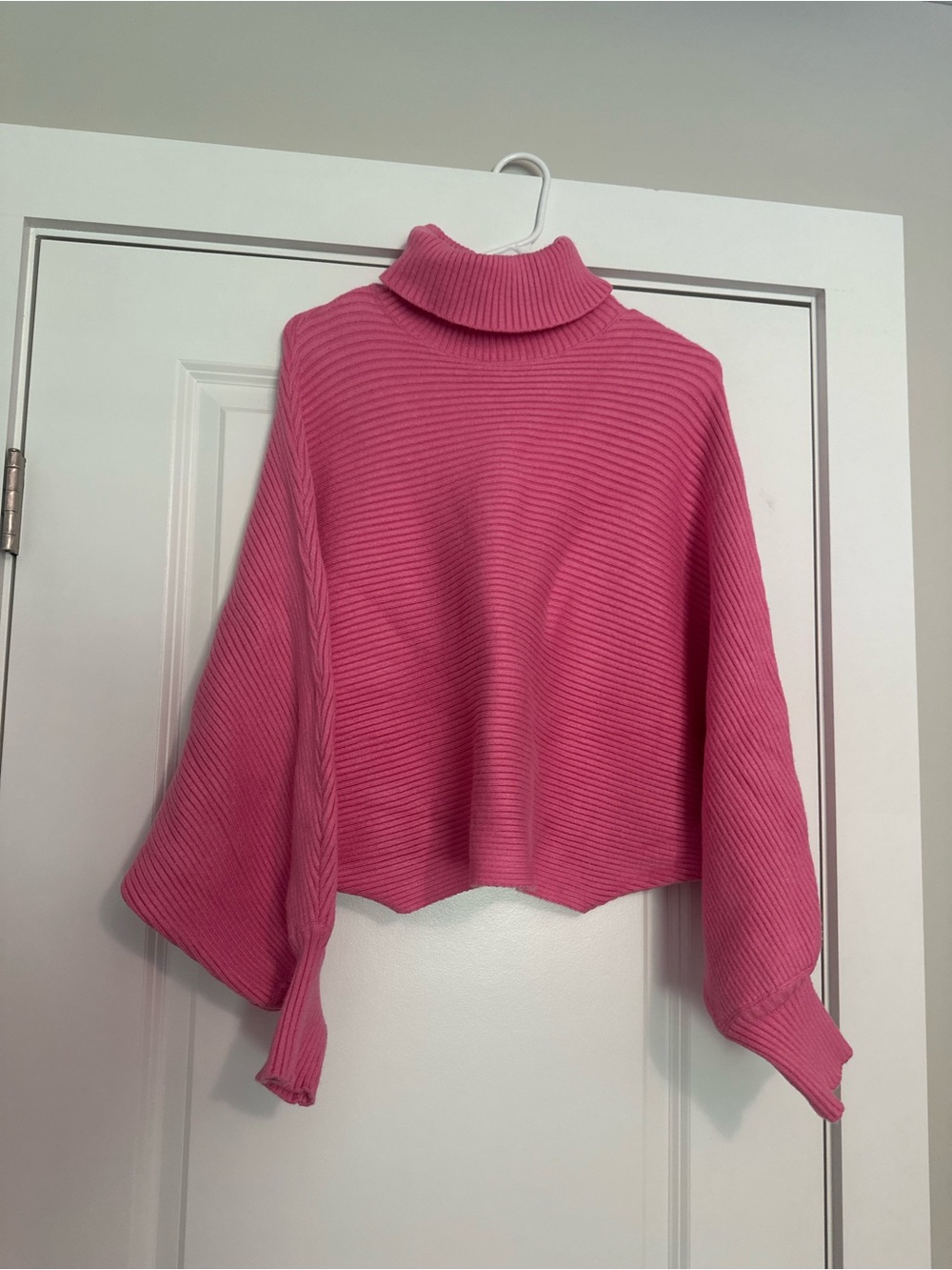 Zara Pink Ribbed Turtleneck Sweater